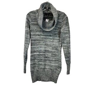 The Limited Cowl Neck Long Sleeve Pullover Tunic Sweater Gray Striped XS New